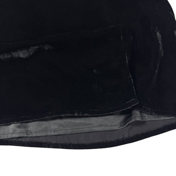 Revolve Lovers + Friends Merci Mini Skirt Sz.M Black Velvet Draped Waist Goth - Picture 11 of 13